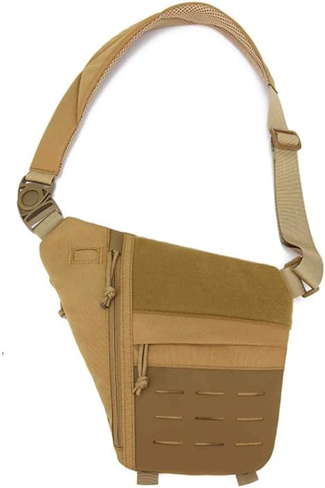 Outdoor Sports Gear Combat Hiking Pack Camouflage Kit Pouch Tactical Chest Sling Bag- Tan