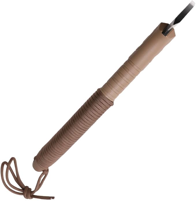 MTECH USA Tactical Tomahawk Licensed by USMC 11 Inch Total Length Black Oxidized Stainless Steel Blade Cord Wrapped Nylon Handle Hunting Camping Tan