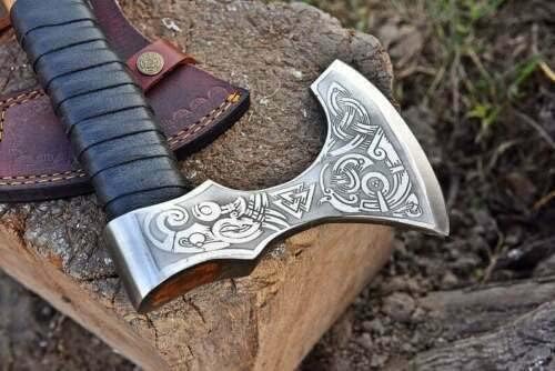 Handmade Carbon Steel Viking Axe for Hunting Bearded Camping Axe Outdoor Camping Axe