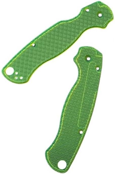 2-Piece Pair Non-slip Acrylic Scales Handle Patch Replacement in Green Fits for Paramilitary 2 C81