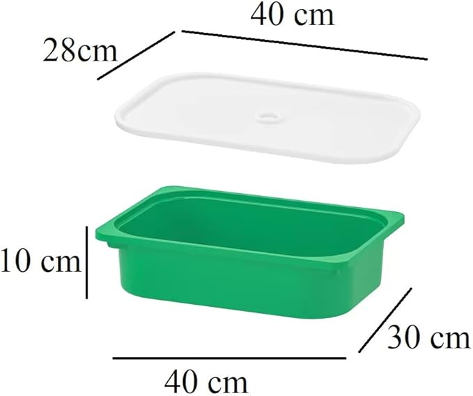 Ikea TSSP Storage box with Lid 42x30x10 (Green)