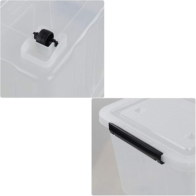 35 Quart Plastic Storage Bin 4 Packs Latching Storage Box with Wheels