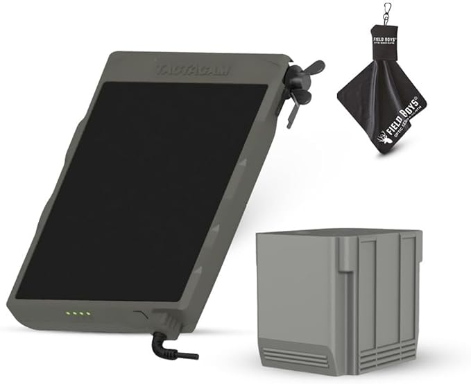 Tactacam Defend Solar Panel + Defend LiPo Battery Pack Bundle – Extended Power for Tactacam Defend Cameras – Outdoor Solar Charger with High-Capacity LiPo Battery – Weatherproof &amp Reliable