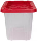 9 gallon tough storage Clear with yellow lid (Red Lid)
