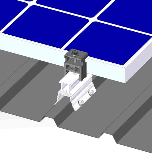4 RL End Clamp MageBracket RL Mouting Kits for R-Panel Trapezoidal Metal Roof Solar Panel Module Mounting Racking Installation