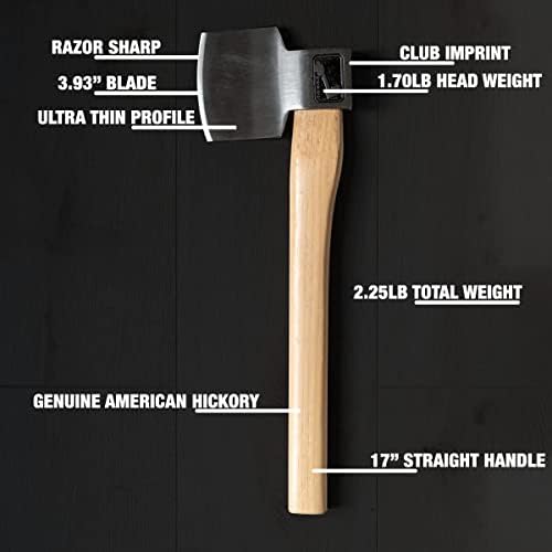 Jack of Clubs World Axe Throwing League Premium Competition Throwing Axe - WATL Hatchet With Round Hickory Wooden Handle