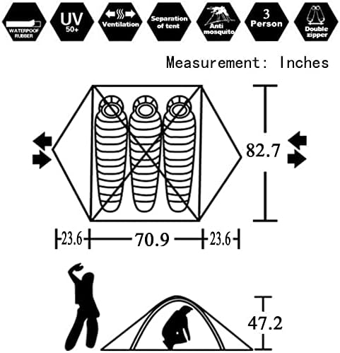 HILLMAN 1/2/3/4 Person Tents for Camping Instant Lightweight Backpacking Tents Easy Set Up Waterproof Family Camping Tent with Rainfly &amp Carry Bag Portable Dome Tent for Camping Hiking &amp Trave