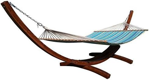 Premium Quilted Teal/Yellow Color Double Padded Hammock Bed. 2 Person Bed. 425 LB Capacity. Stand NOT Included