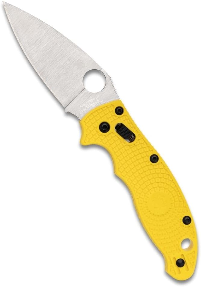 Spyderco Manix 2 Lightweight Salt Folding Pocket Knife with 3.3 CPM MagnaCut Steel Blade and FRCP Handle - EDC Knife for Men and Women Perfect for Hunting Tactical Camping - PlainEdge - C101PYL2