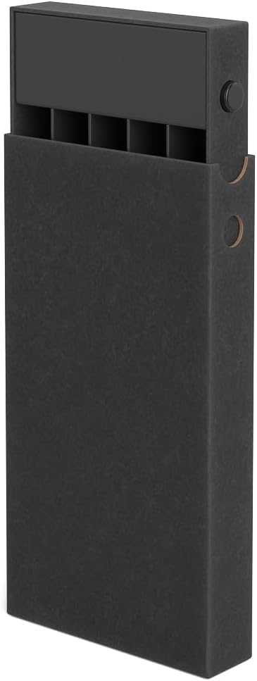 100 Pack – Child Resistant &amp Recyclable Slim Pre-Roll Paperboard Boxes with Press Button &amp Foam Insert – Sustainable Storage for Small Products (Black)