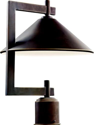 Kichler Ripley 16” Outdoor Lamp Post in Olde Bronze 1-Light Industrial Style Lamp Post for Driveway or Garden Path 49063OZ (12 W x 16 H)