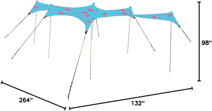 Neso Party Tent 8 Ft Height 11X22 Ft 23 Pounds Canopy Event Tent for On and Off The Beach (Flamingos)