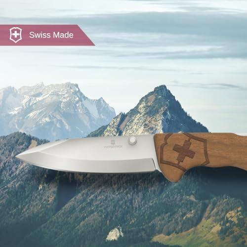 Victorinox Evoke Swiss Army Knife Featuring a Foldable Blade with Thumb Stud and Lockback Mechanism