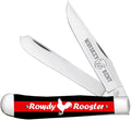 WHISKEY BENT HAT CO. Traditional Trapper Folding Pocket Knife 4.125 Closed Length 440C Stainless Steel Blades (Rowdy Rooster)