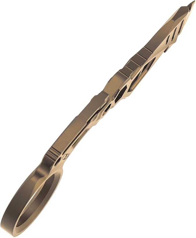 KANSEPT PryMate Bronze Anodized Titanium Pry Bar Multitool with Glass Breaker Bottle Opener Hex Bit Pocket Cilp for Your Versatile Companion for Everyday Carry and Camping Accessories G008A6