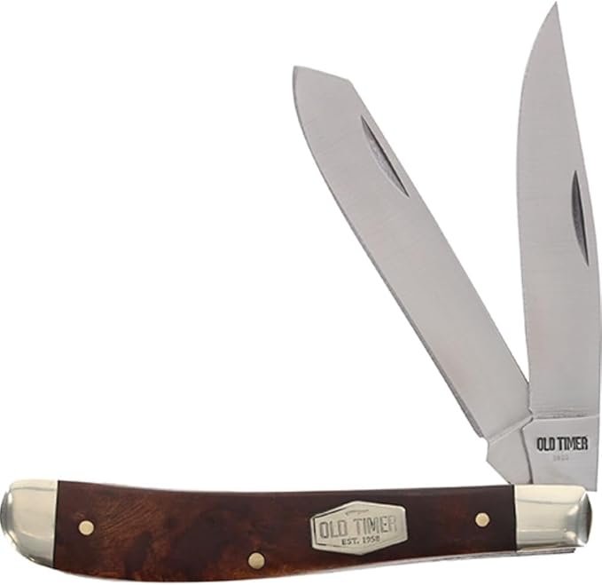 Old Timer 96OT Bearhead Trapper 2-Blade Folding Pocket Knife with Field Pick