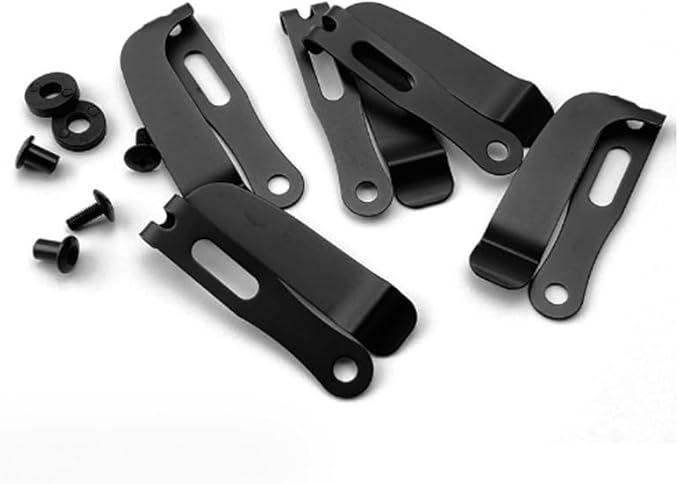 1PC Deep Carry Pocket Clip with 2 Sets Screws Fits for Kydex Sheath and Leather Knife Case Premium CNC Stainless Back Clip