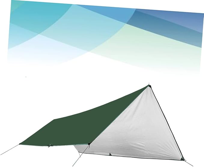 Sosoport 1set Outdoor Tarp Groundsheet Mat for Camping Sunshade Shelter and Beach Use Lightweight Windproof Versatile Canopy Shade Large Green