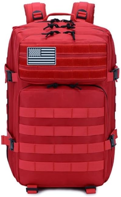 900D Oxford Military Tactical Backpack Molle Army Assault3 days pack bug out Bag for PhotographerHickingTreekingTravel (Red)