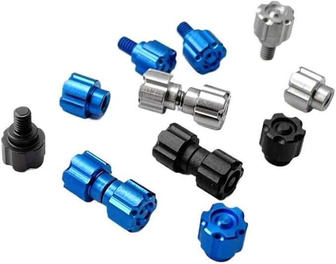 3 Sets Titanium Alloy Thumb Stud Screw Replacements are Suitable for Diameter 4MM Screw Hole(Black)