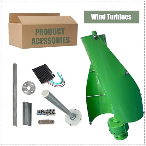12000W Wind Turbine Generator Kit with MPPT Controller 12V/24V/48V Helical Magnetic Levitation 2-Blade Windmill for Home &amp Street Lighting Blue-24V