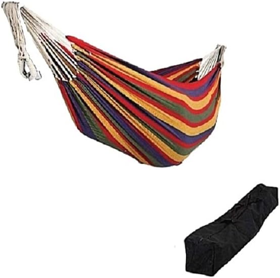 Brazilian Double Hammock Bed for 2 Person Portable Hammock Bed for Indoor or Outdoor Use with Carrying Pouch