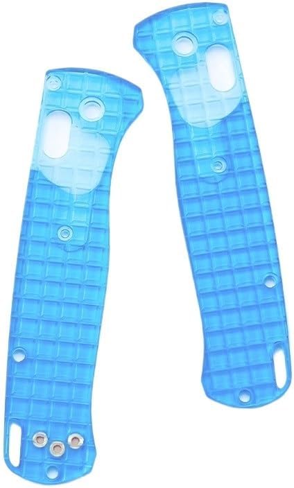 1 Pair Acrylic Scales Fits for Bugout 535 Custom Non Slip Handle Patch DIY Accessory(Blue)