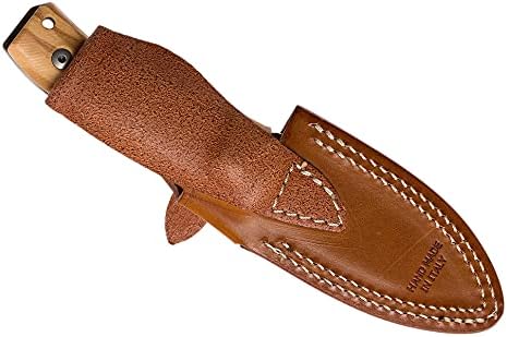 LionSTEEL M4 Fixed Blade FatCarbon Glow in the Dark Carbon Fiber Handle Scales Full Extended Tang Construction M390 Steel Blade Triple Stitched Leather Sheath KAVISO Exclusive
