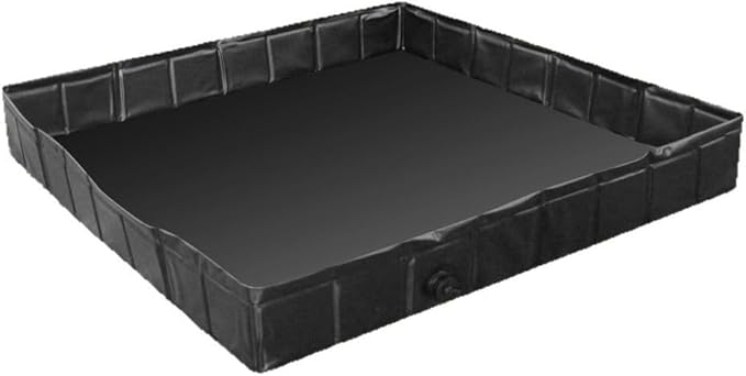 Camping Shower Base Foldable Portable Tray with 100cm Drain Hose Large Outdoor Shower Floor Mat 104x104cm