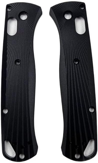 1 Pair Non-Slip CNC Aluminum Alloy Scale Handle Replacement Fits for Bugout 535(Black)