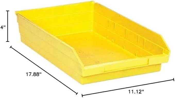 Economy Shelf Bin (4 H x 11 1/8 W x 17 7/8 D) [Set of 8] Color: Yellow