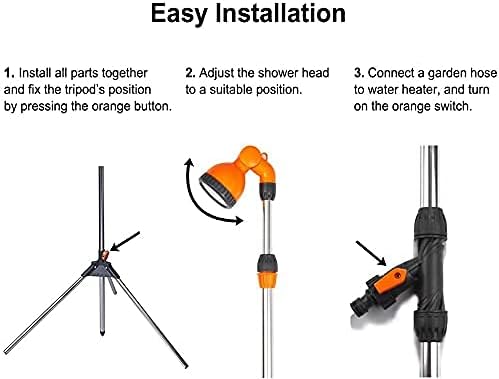 Camplux Outdoor Shower Kit Portable Shower Head Camping Shower with Tripod Stand
