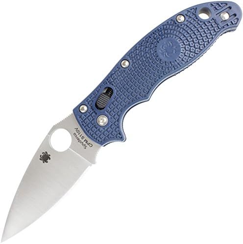 Spyderco C101PDBL2 Manix Pocket Knife with Folding Blade Plain Edge Drop Point 3 3/8-Inch