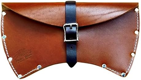 1844 Helko Werk Germany Leather Axe Sheath - Brown Leather Single Compartment 36 Inches Open Top