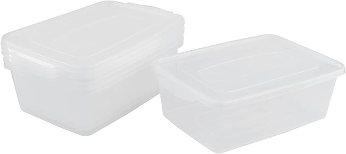 Clear Storage Boxs with Lids 14 Quarts Latching Storage Totes Bins Set of 4
