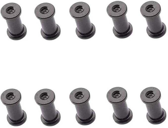 10 Sets CNC Titanium Hex Socket Screw Replacements with M3.5 Thread Fit for Knife Handle DIY Making Accessory(Black)