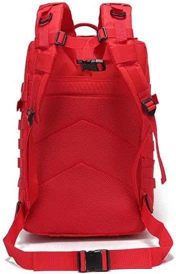 Men and Women 45L Outdoor Camouflage Backpack Capacity Hiking and Camping Bag Multi-functional Storage 3D Backpacks (Red 45L)