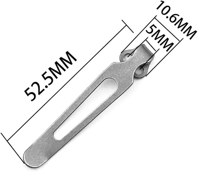 1PC Titanium Alloy Pocket Clip Replacement Fits for ZT0350 ZT0460 ZT0462 ZT0609 DIY Making Accessory(Black)