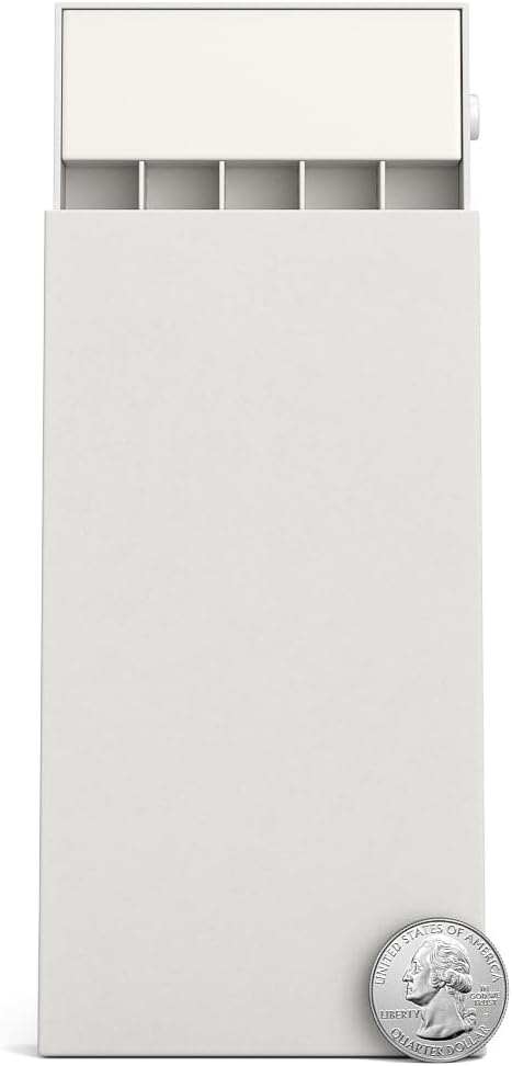 100 Pack – Child Resistant &amp Recyclable Slim Pre-Roll Paperboard Boxes with Press Button &amp Foam Insert – Sustainable Storage for Small Products (White) (White)