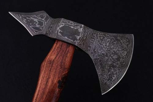 Axe Damascus Steel 16 Walnut Wood Handle Axe/Hand Forged Woodsman Axe