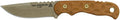 TOPS Knives Tex Creek 69 Full Tang Fixed Blade- Coyote Tan Coating Blade Finish- Brown Leather Sheath w/Belt Loop (Tan Canvas Micarta Handle)
