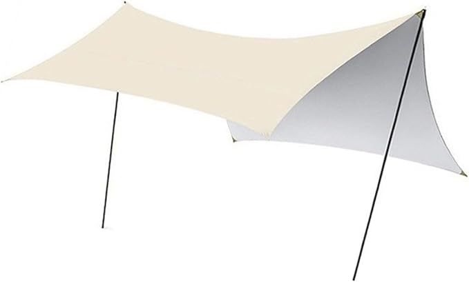 Large 16 Square Meters Outdoor Camping Shelter Featuring Reflective Silver Layer for Sun Shield and