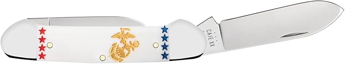 Case XX Knives USMC Canoe 13205 Smooth White Delrin Stainless Steel Pocket Knife