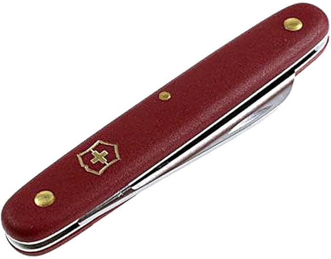 Victorinox Pocket tool garden flower knife red 2 functions blade straight ring Swiss made