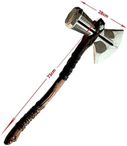 damdos Halloween Prop Cosplay Weapon 72cm PU Foam Axe Hammer Storm Breaker Cosplay Axe Birthdays Gifts