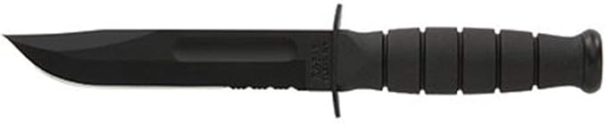 KA-BAR 1259CP Short Serrated Edge Hard Sheath Black (Clam Pack)Medium