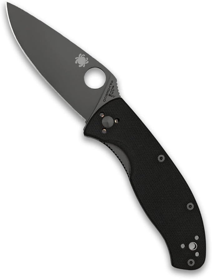 Spyderco Tenacious Folding Pocket Knife with 3.3 8Cr13MoV Steel Blade and FRN Handle - EDC Knife for Men and Women Perfect for Hunting Tactical Camping Survival Hiking - PlainEdge - C122GBBKP