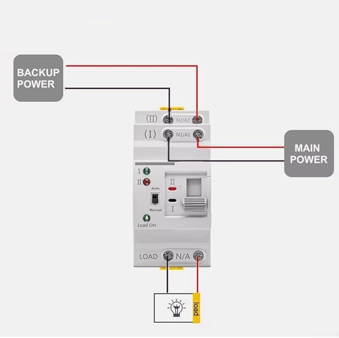 Dual Power Automatic Electrical Transfer Switch for ATS 2P 63A 220V Generator Compatible Seamless Power Supply