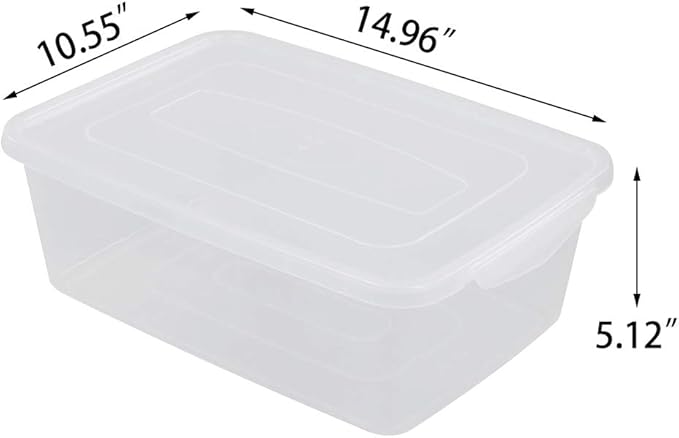 Farmoon 14 Quart Clear Storage Bin Plastic Latch Containers/Boxes with Lid 4 Packs