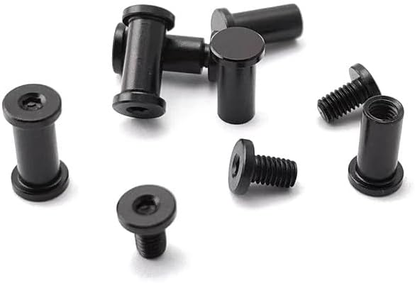 10 Sets CNC Titanium Hex Socket Screw Replacements with M3.5 Thread Fit for Knife Handle DIY Making Accessory(Black)